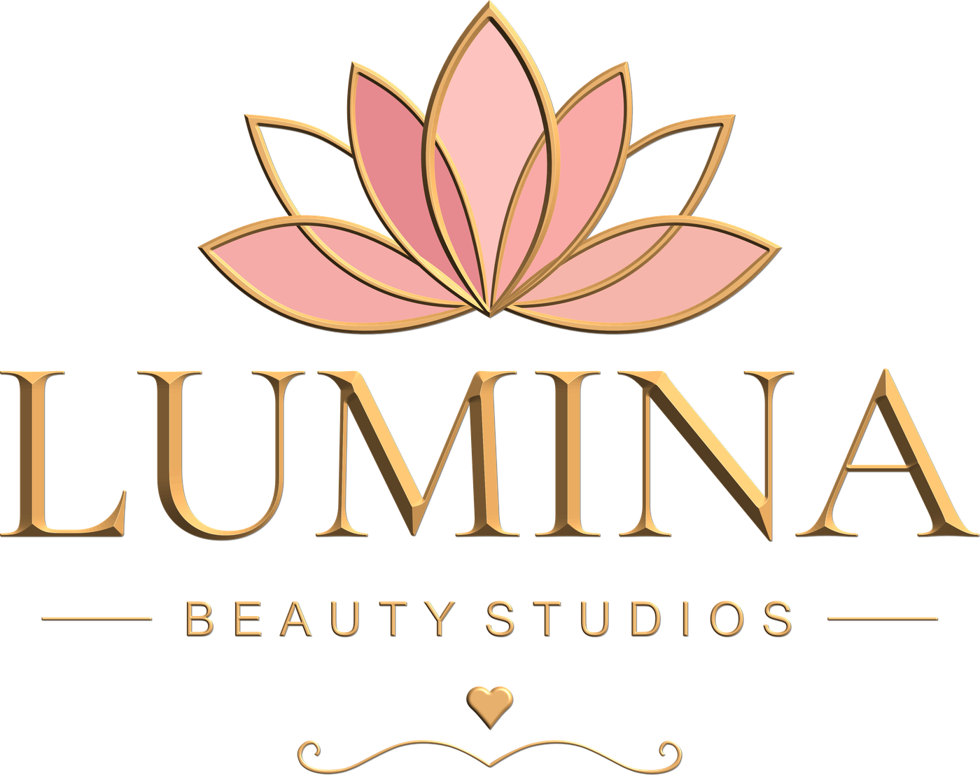 Lumina Beauty Studios gold lotus logo